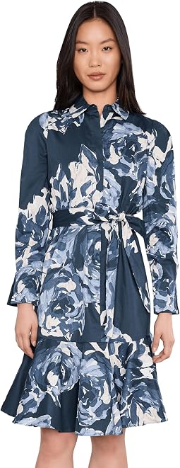 Женское платье Calvin Klein Long Sleeve Floral Cotton Aline