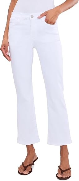 White Denim, Crop Baby Boot 5 Pockets Jeans In White