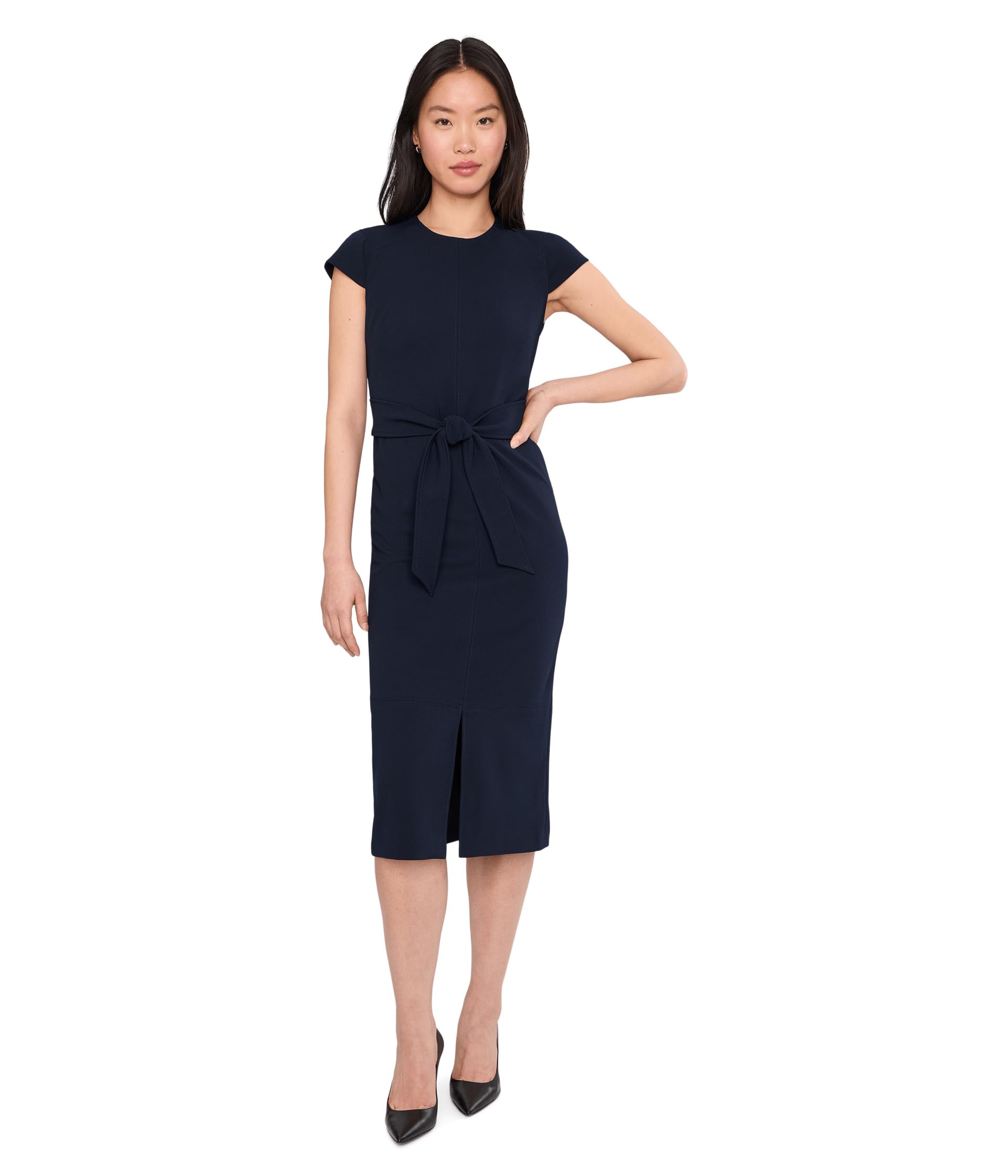 Cap Sleeve Self Tie Midi Sheath