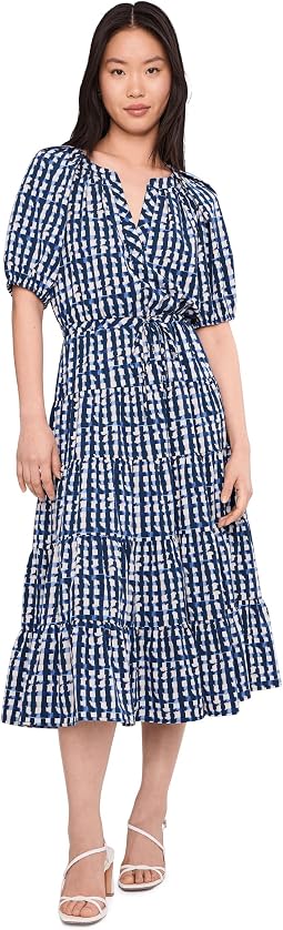 Платье макси с рукавами-фонариками Puff Sleeve Commuter Tiered