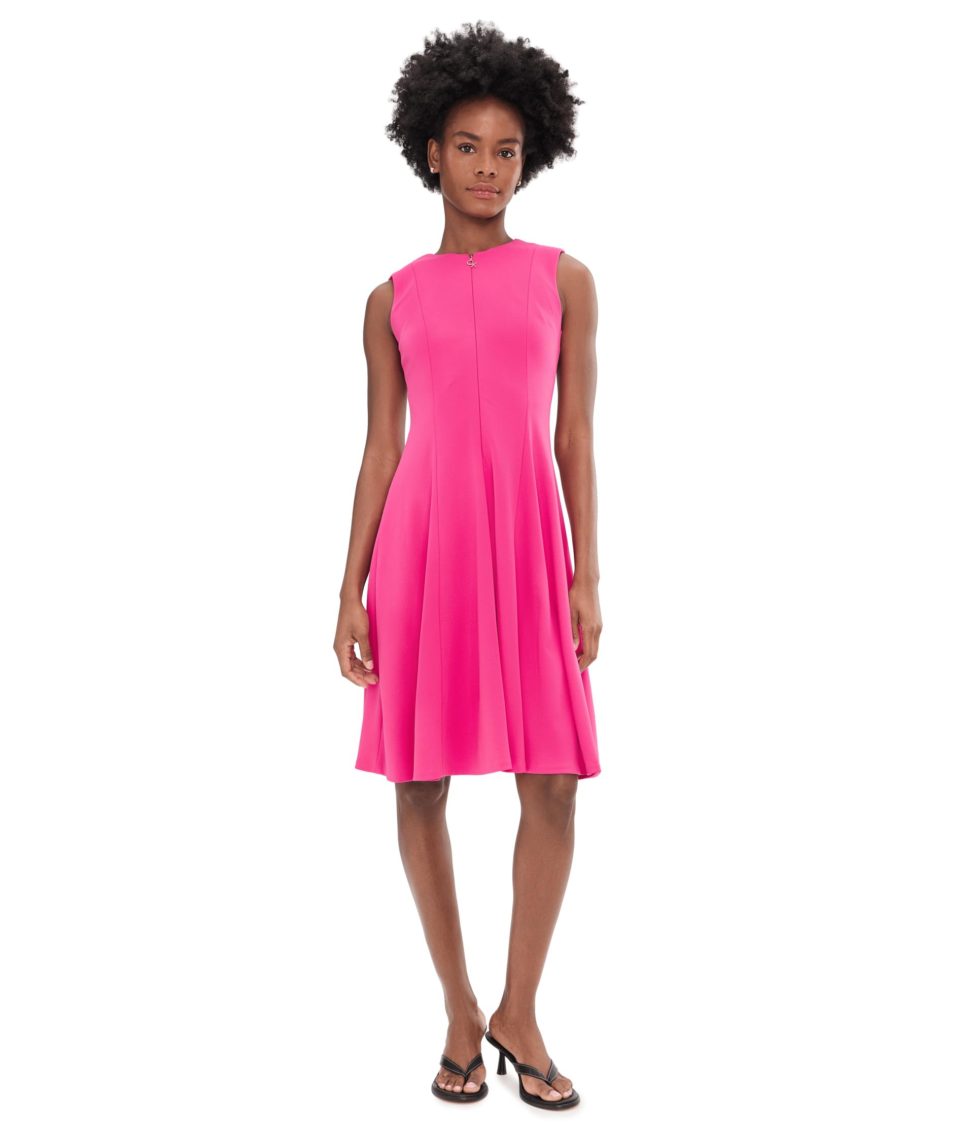 Женское платье Sleeveless Scoop Zipper Neck Aline