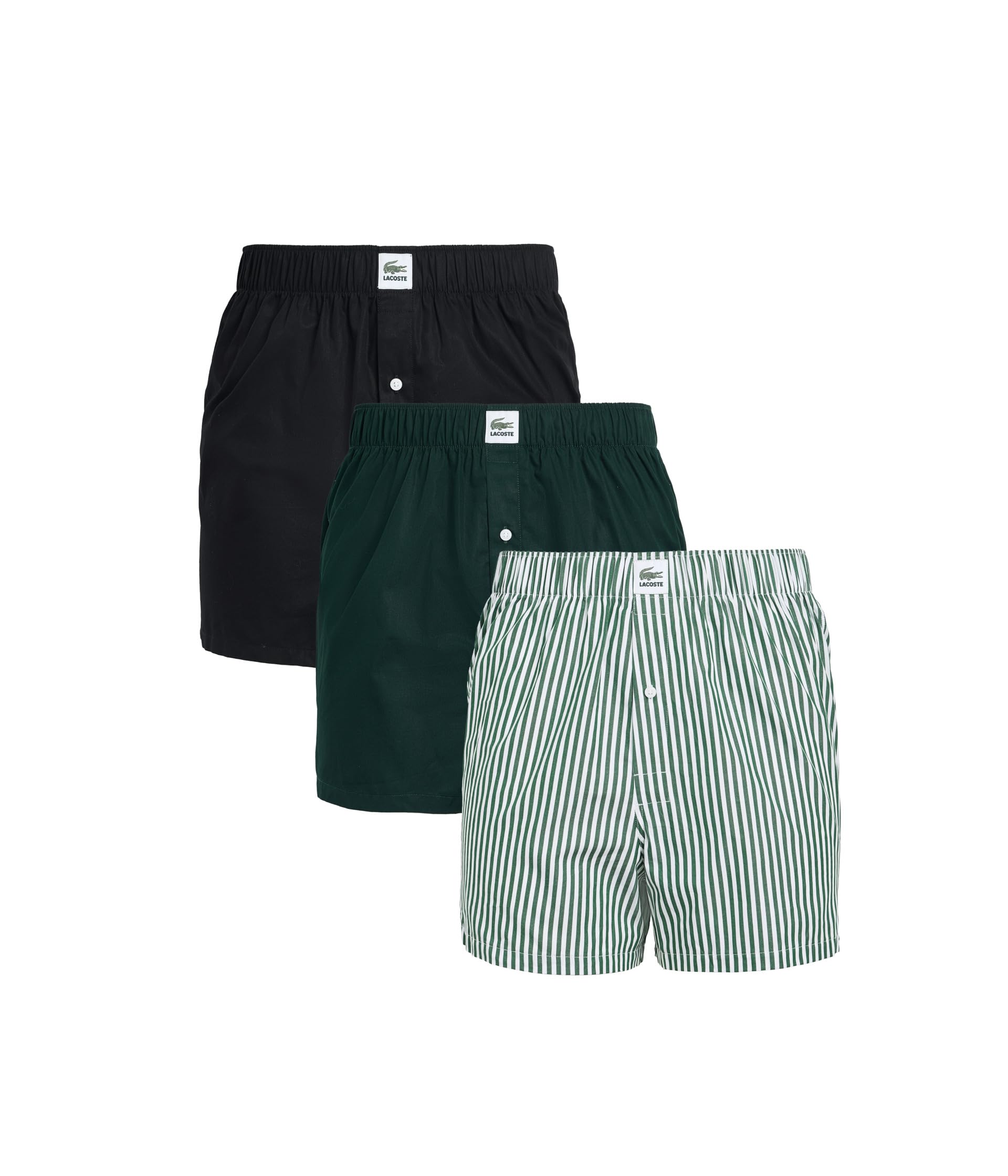 3-Pack Striped Cotton Poplin Boxers