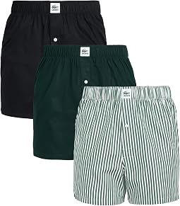 Набор боксеров из 3 штук Lacoste Striped Cotton Poplin