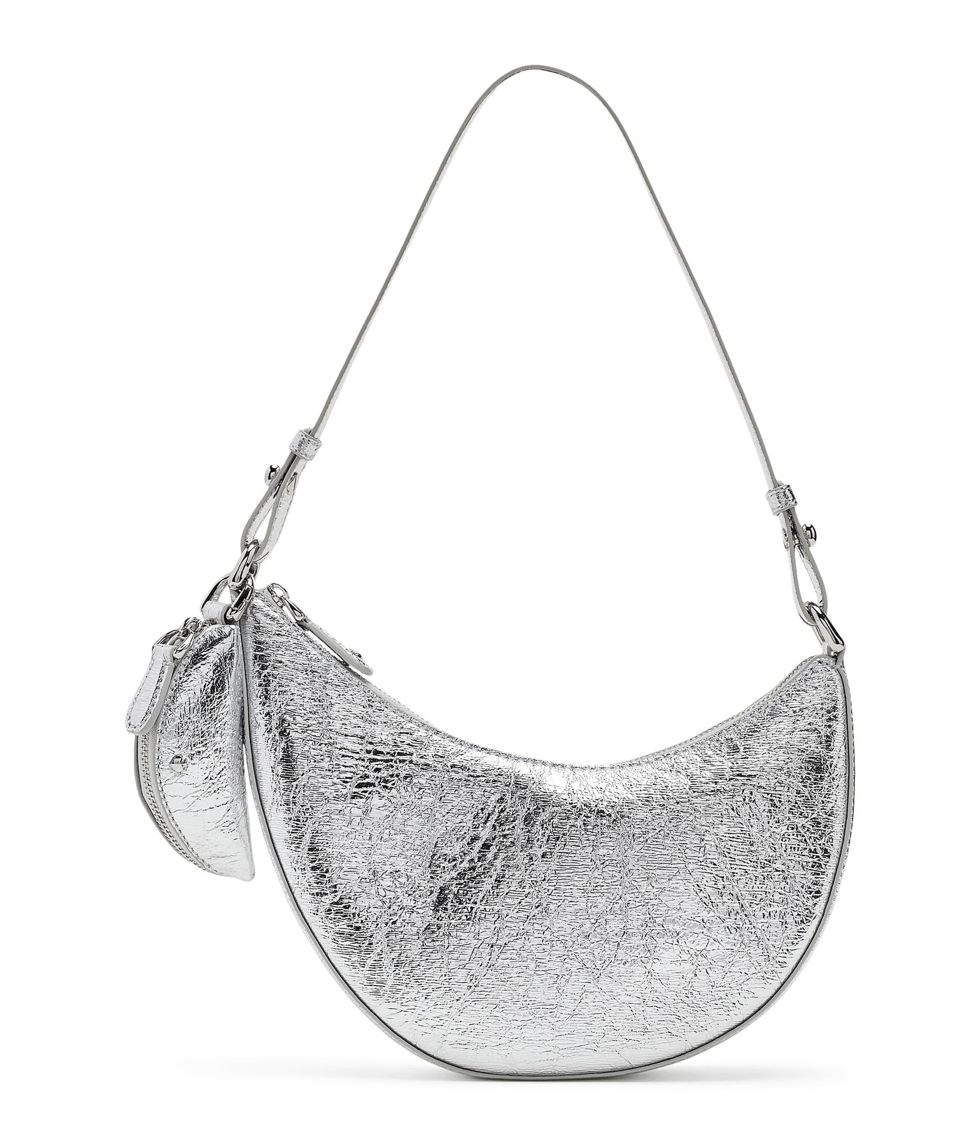 Duo Crinkle Metallic Mini Shoulder