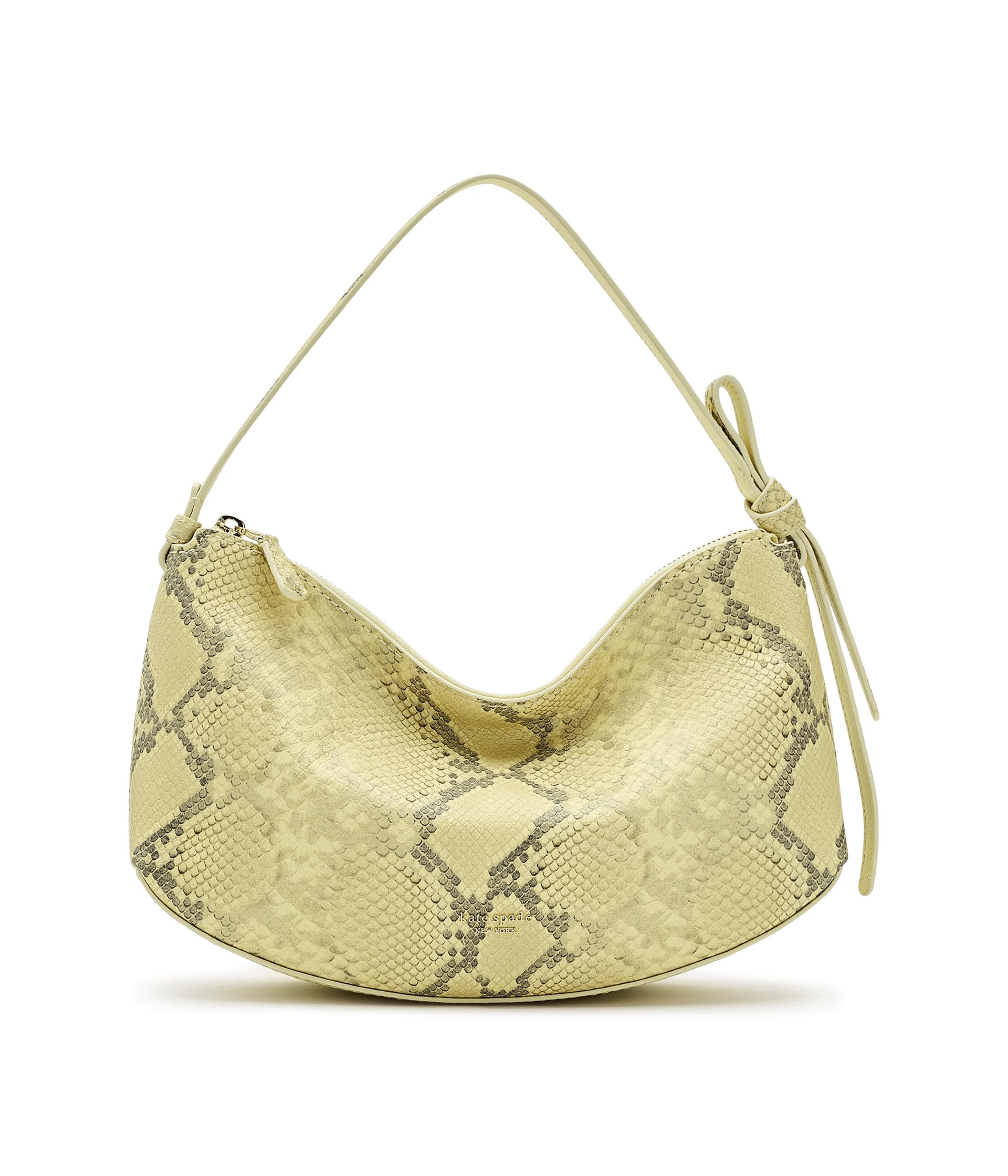 Loop Snake Embossed Leather Shoulder Bag