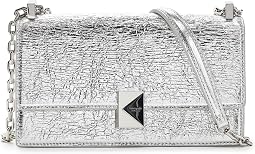 Deco Crinkle Metallic Leather Mini Flap Chain Crossbody