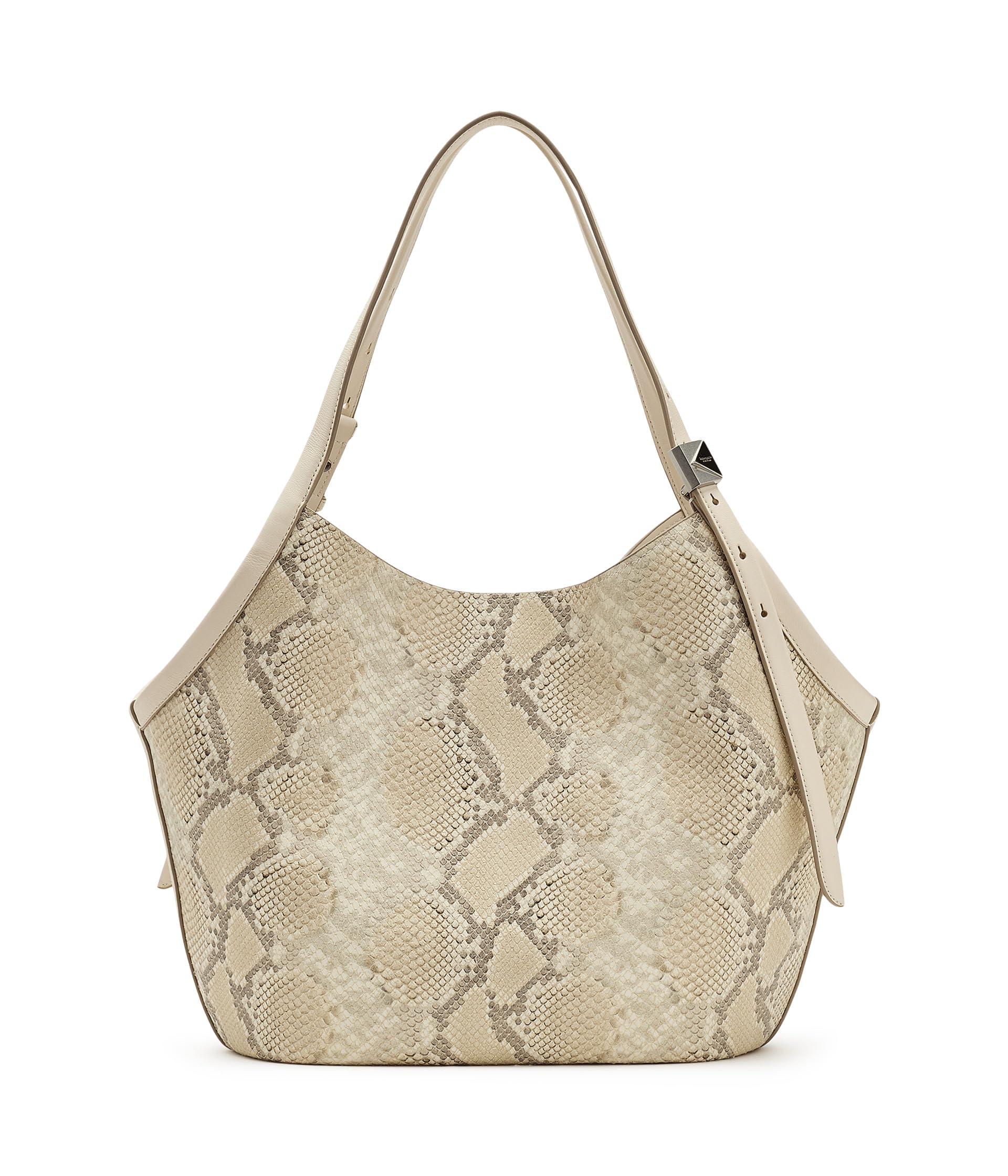 Deco Snake Embossed Leather Tulip Tote