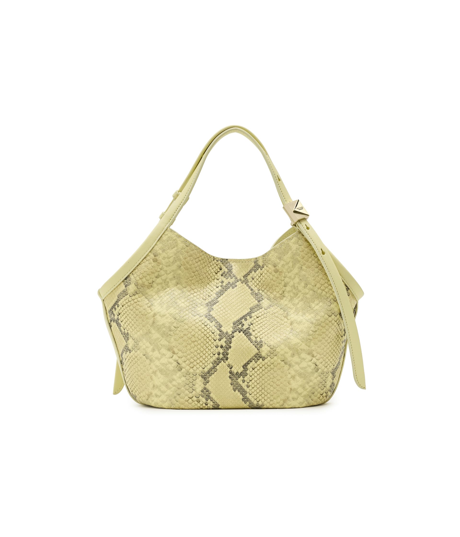 Deco Snake Embossed Leather Small Tulip Tote