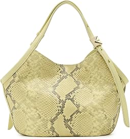 Deco Snake Embossed Leather Small Tulip Tote