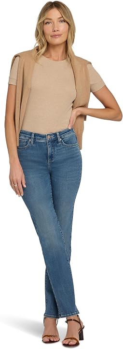 NYDJ No Gapper Marilyn прямые джинсы в цвете Breezy Palms
