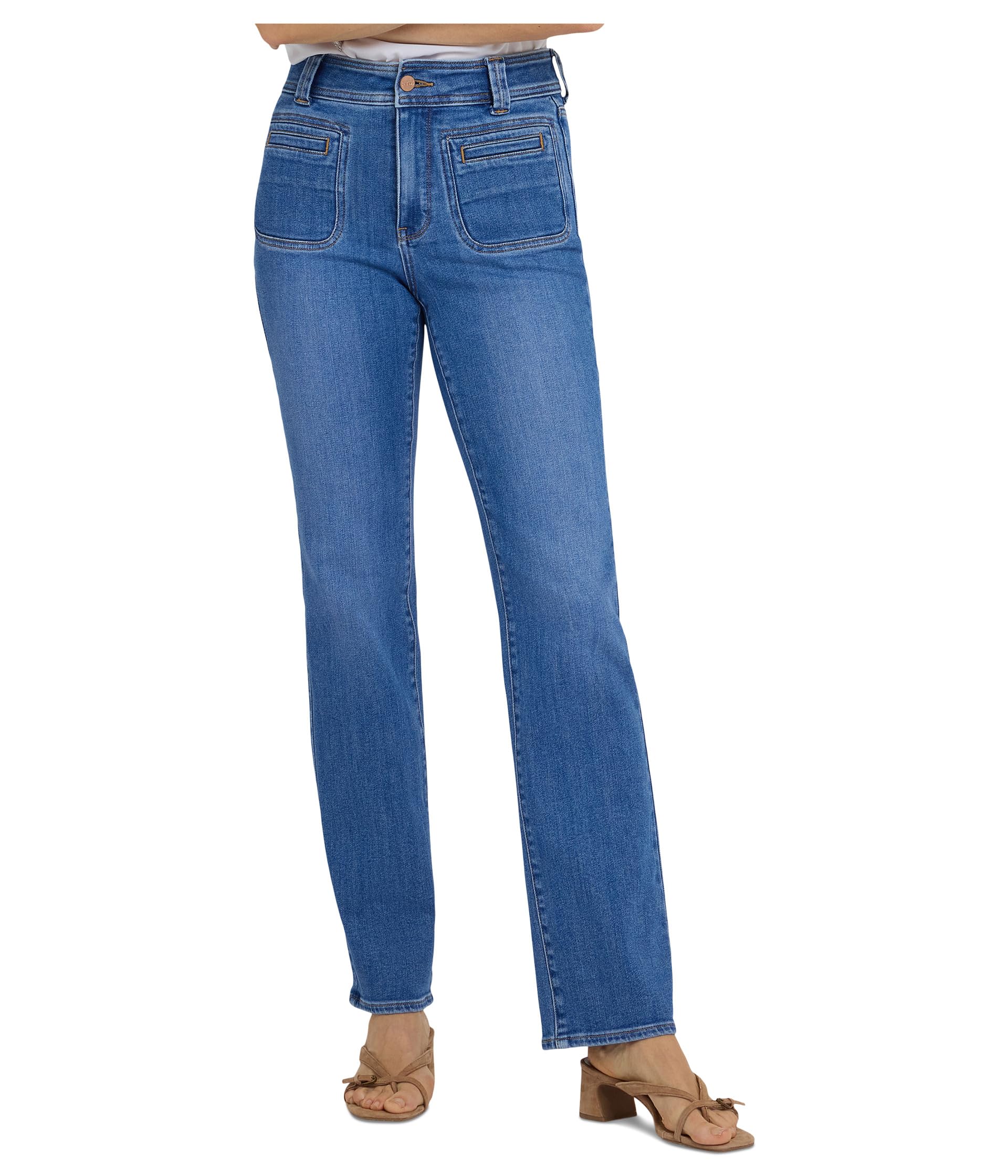 Джинсы Straight Front Welt Patch Pockets Blue Paradise