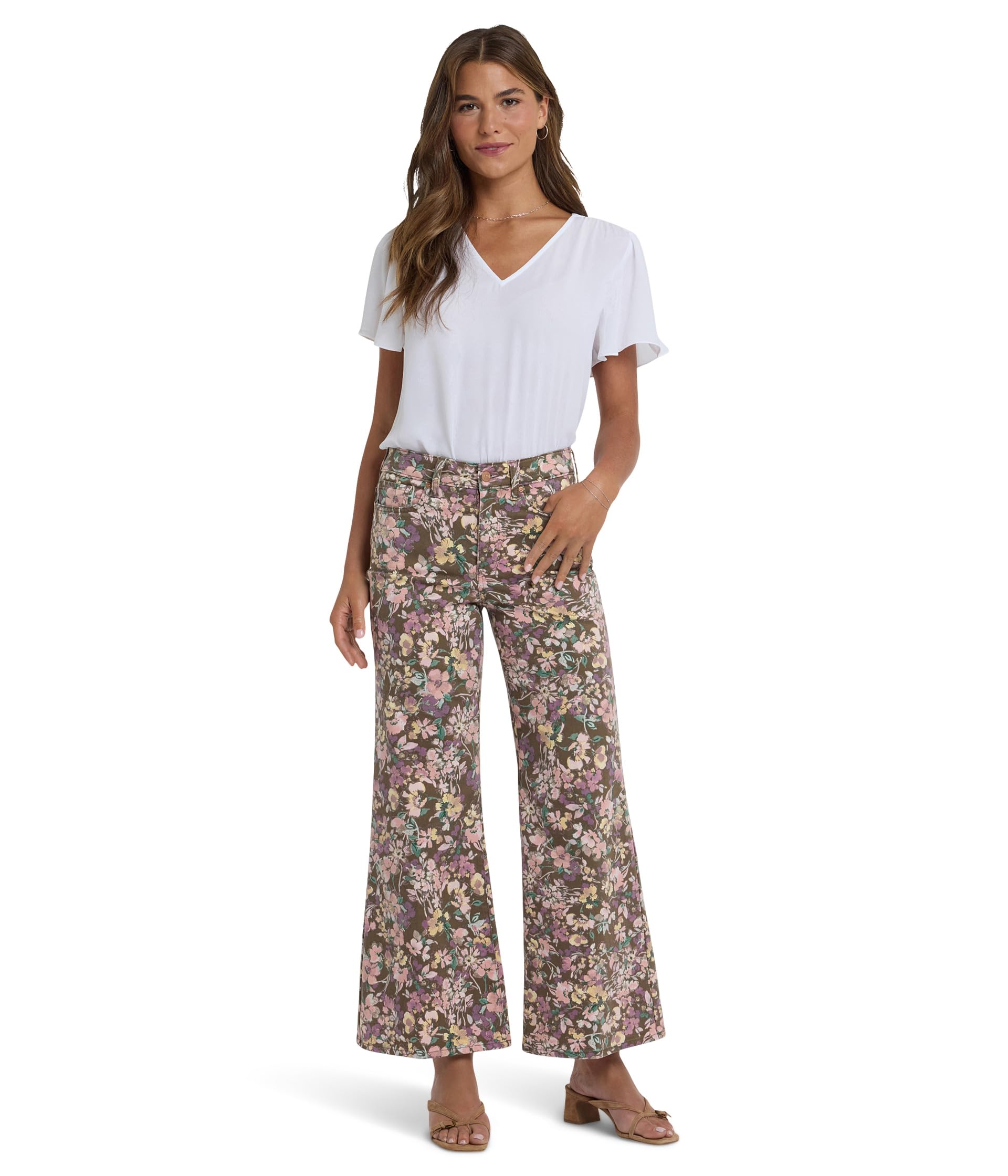 Mia Palazzo Ankle Jeans in Earth Blooms