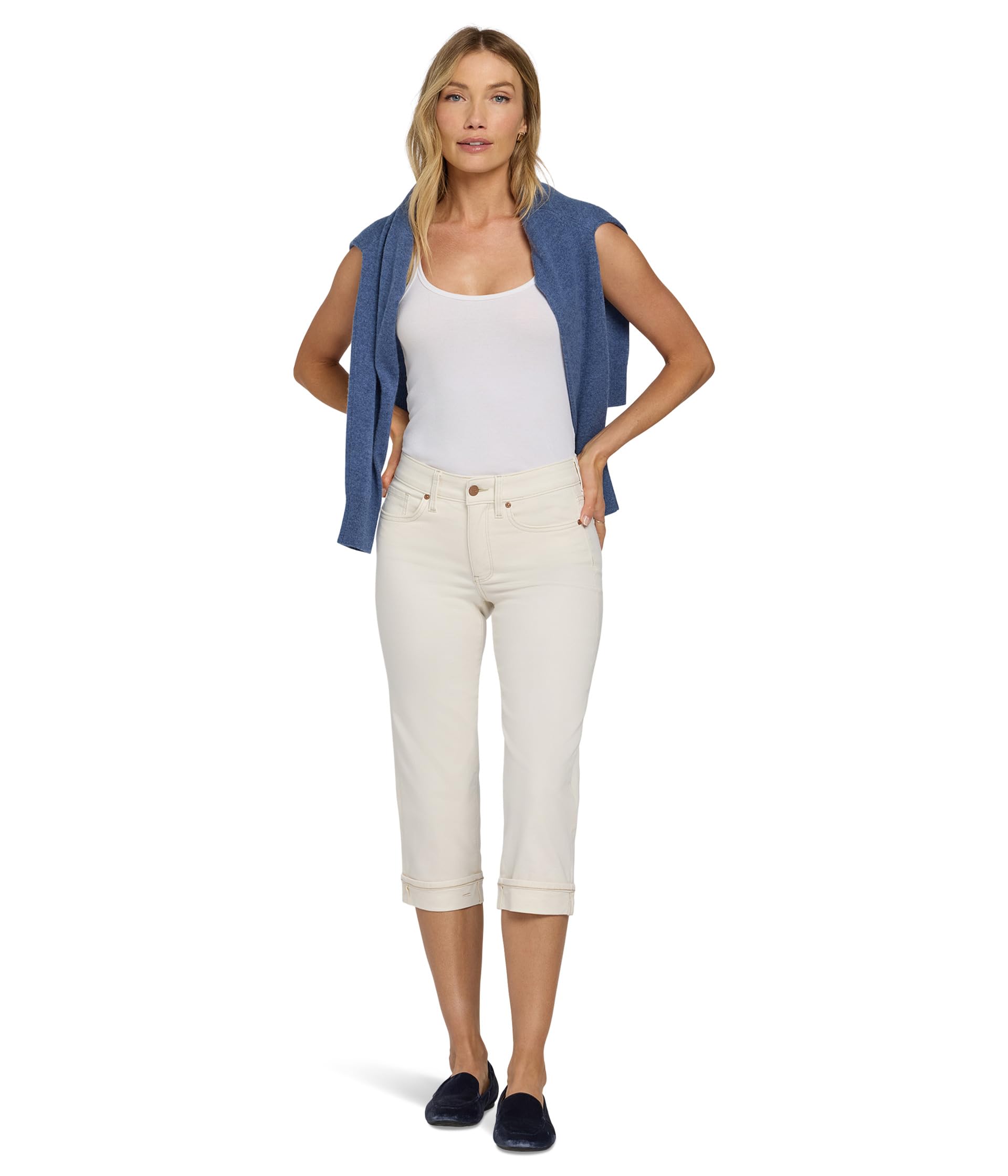 Marilyn Crop Cuff Jeans in Vintage White