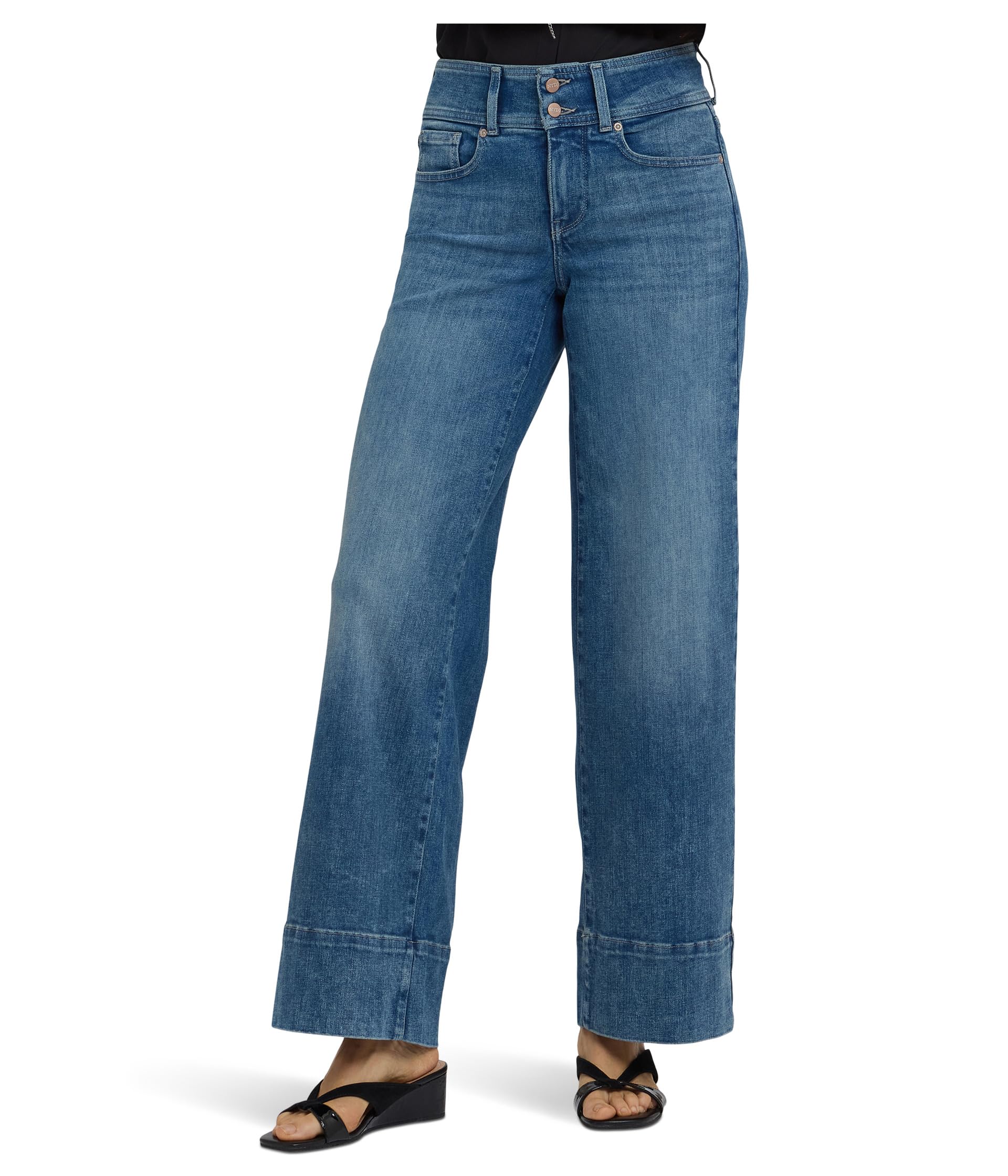 4" Hem Wide Leg Jeans in Breezy Palms