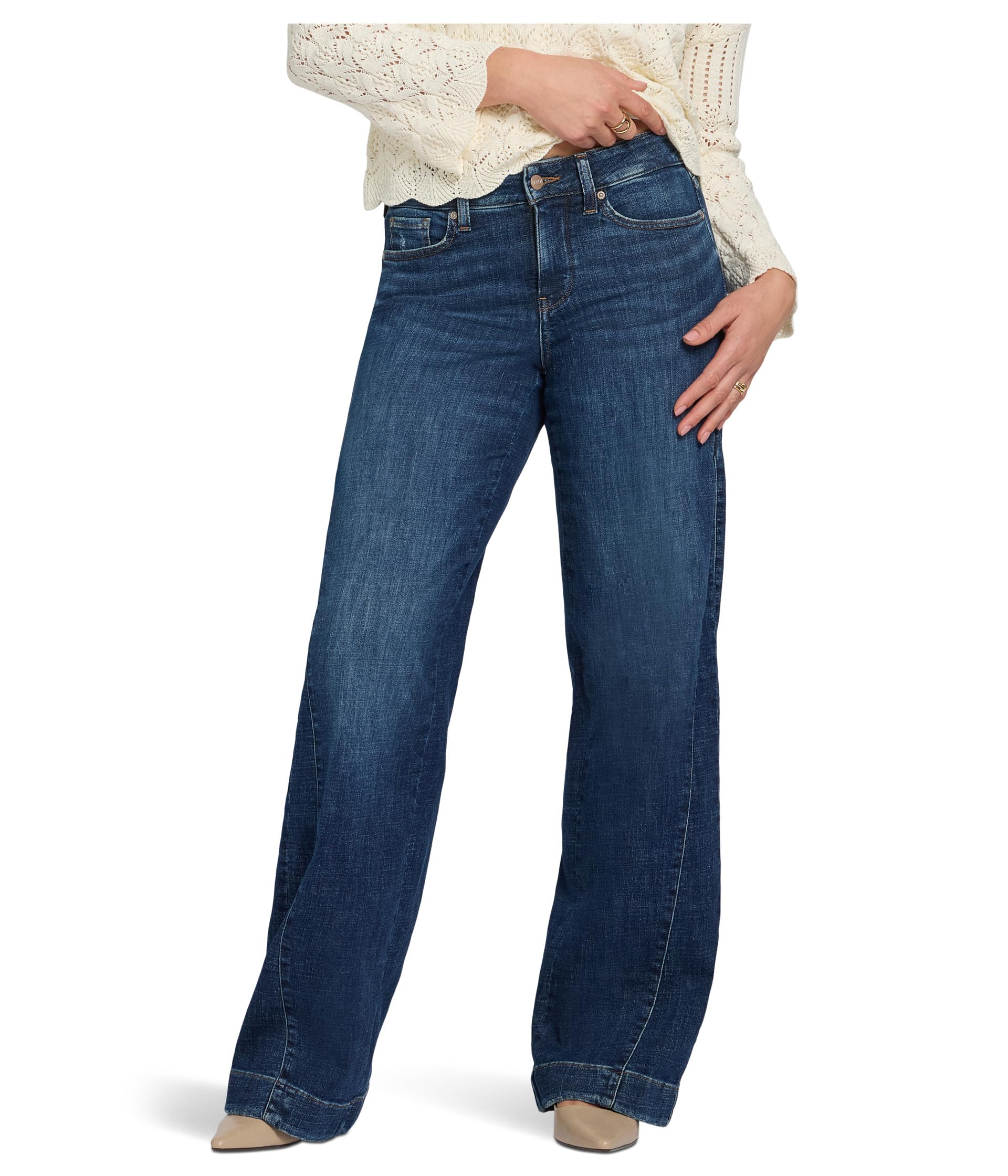 Wide Leg Side Godets Jeans in Sunset Villa