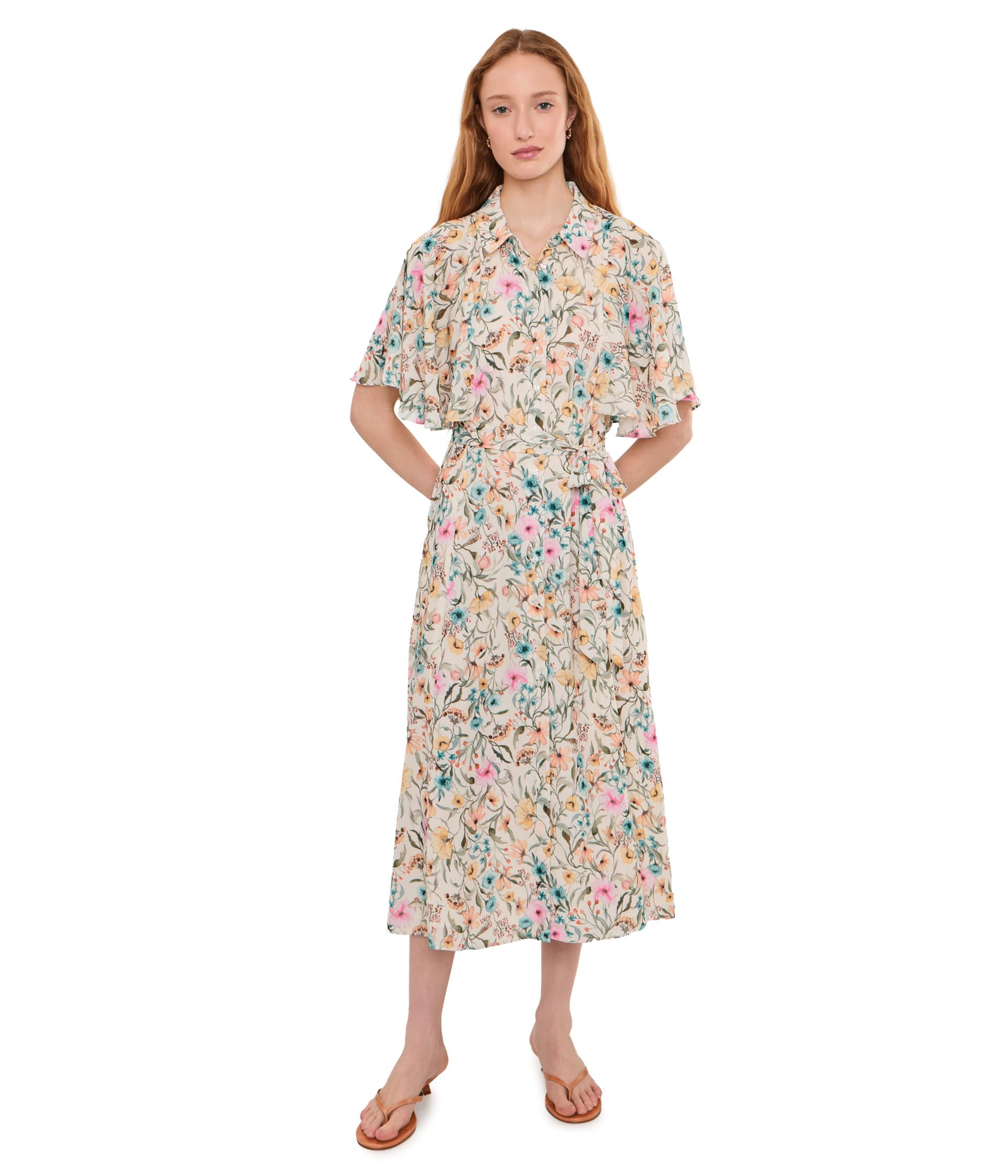 Топ Flutter Sleeve Princess Seam