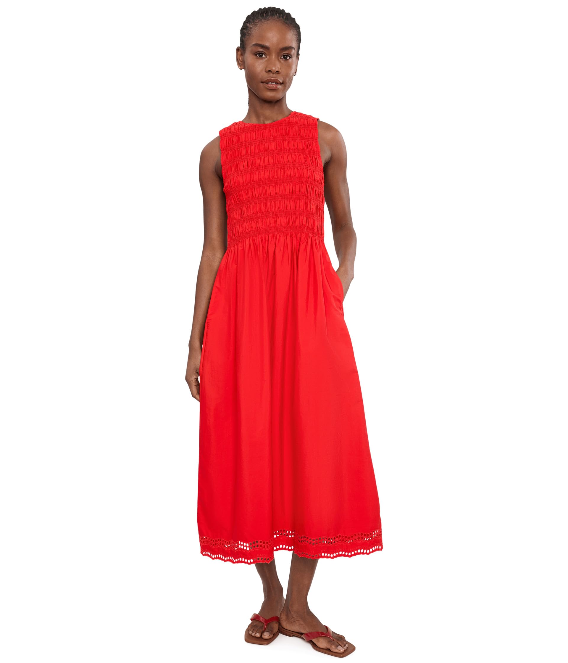 Платье The Embroidered Melody Smocked Midi