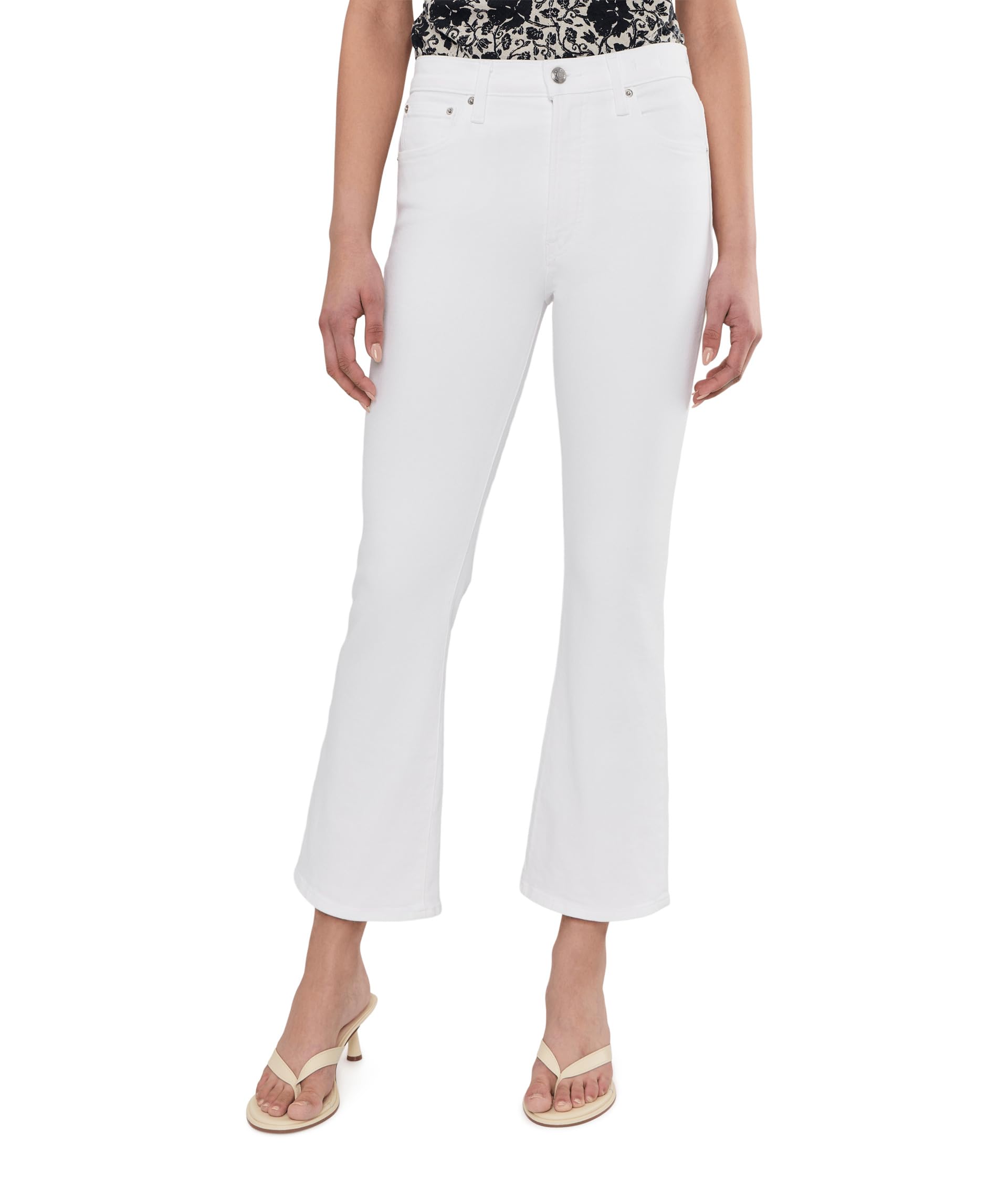 Джинсы Madewell The Stretch Flare Crop в цвете Tile White