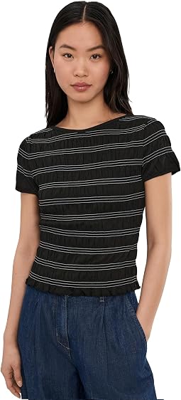 Smocked Short-Sleeve Top