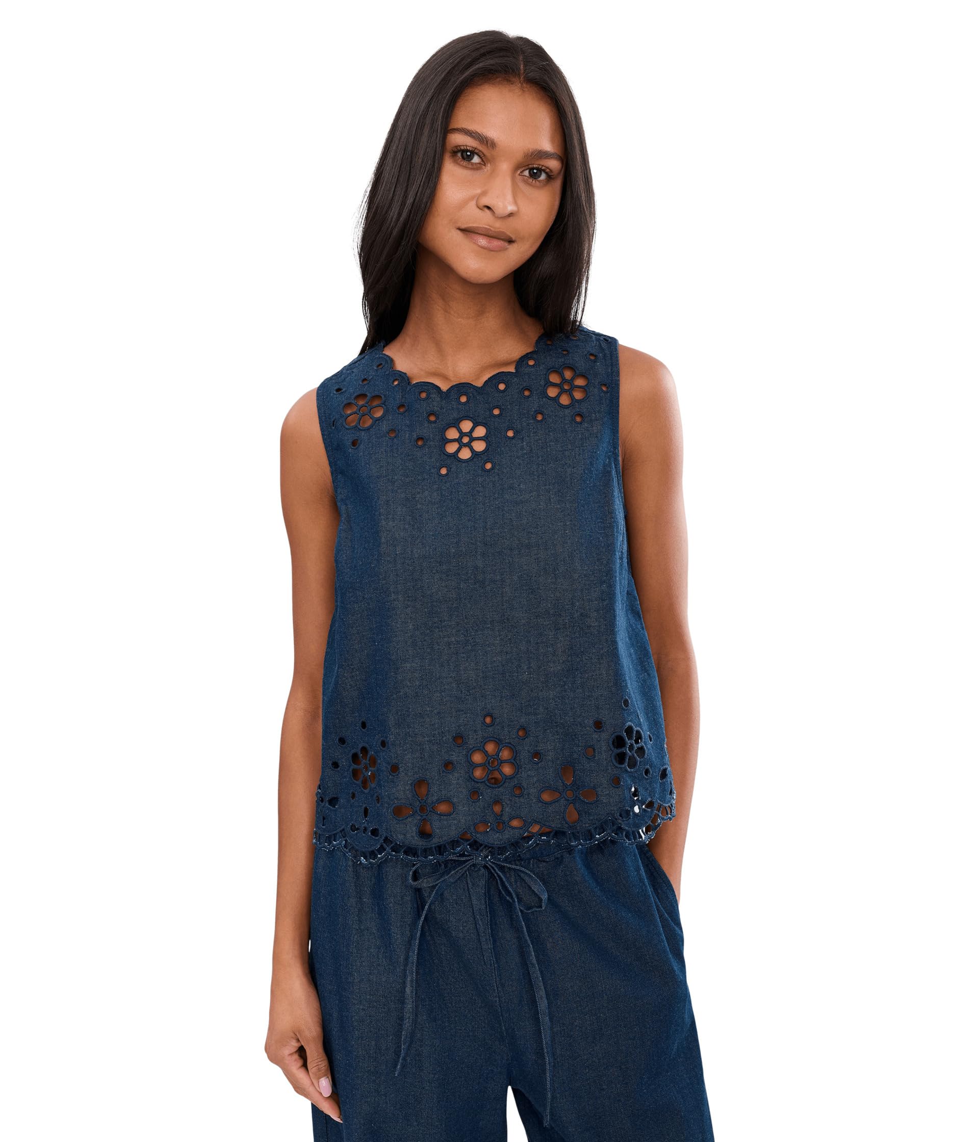 Топ Denim Embroidered Shell