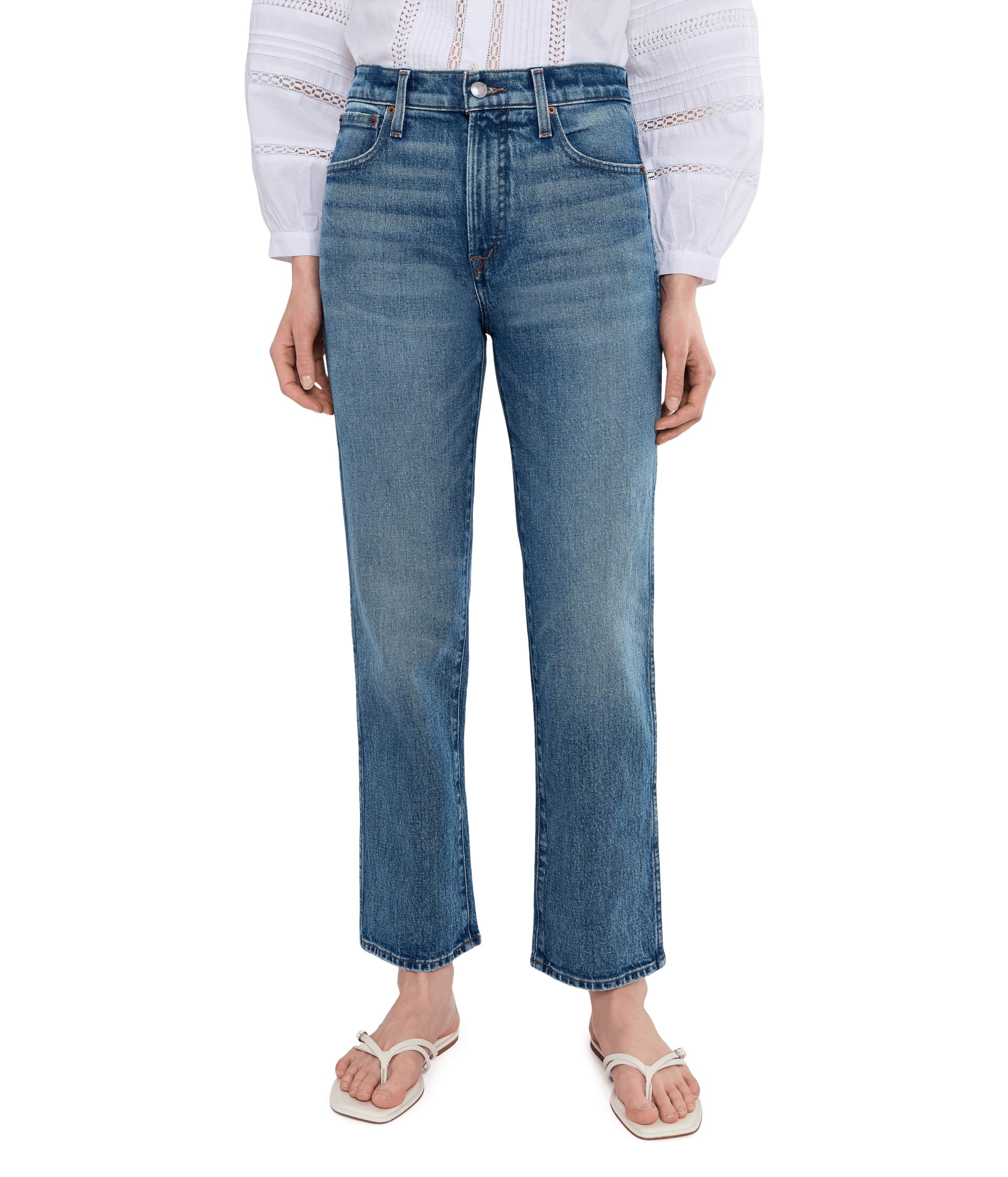Джинсы Petite Longline Straight в цвете Pickett Wash