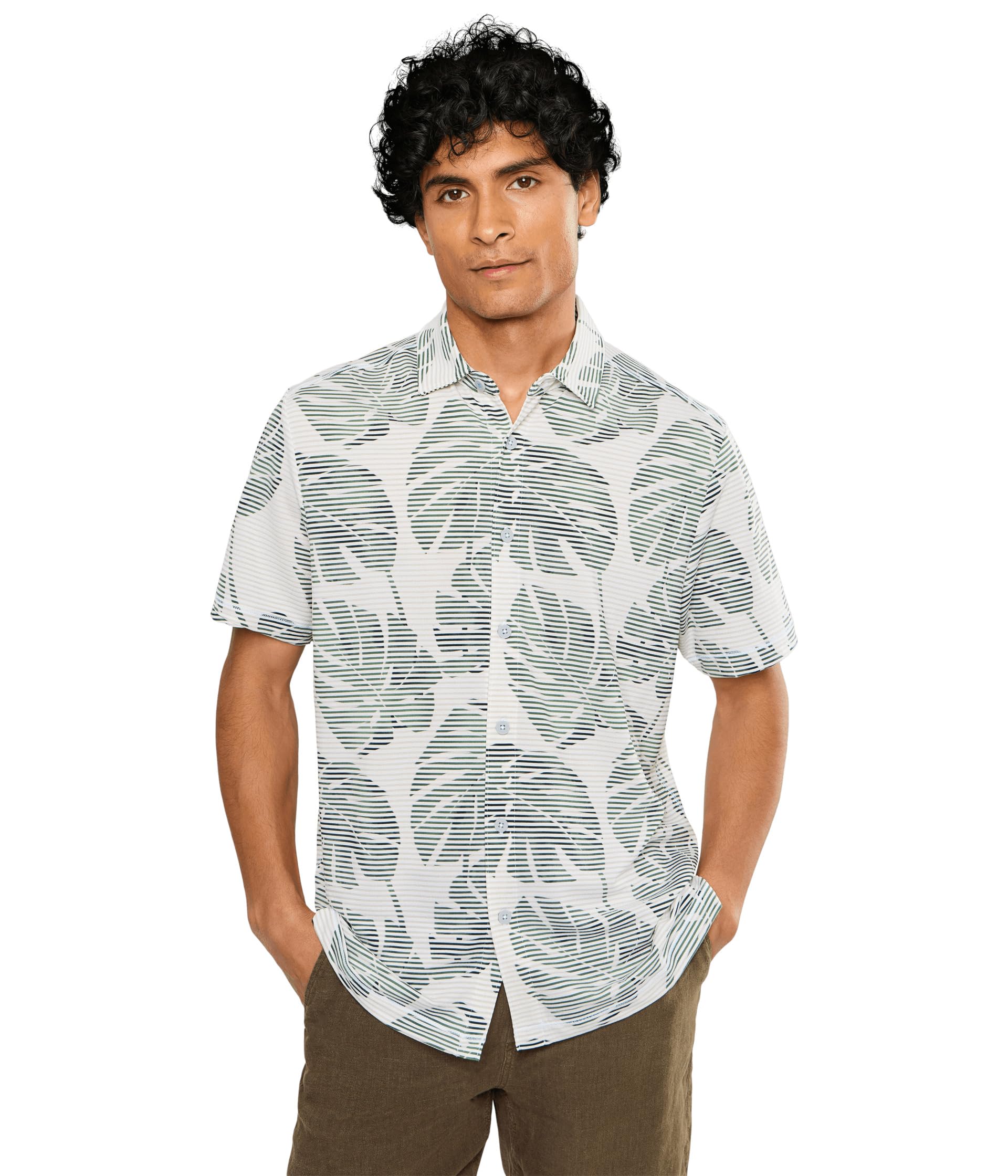 Мужская рубашка Costa Wave Monstera Mash Short Sleeve Camp