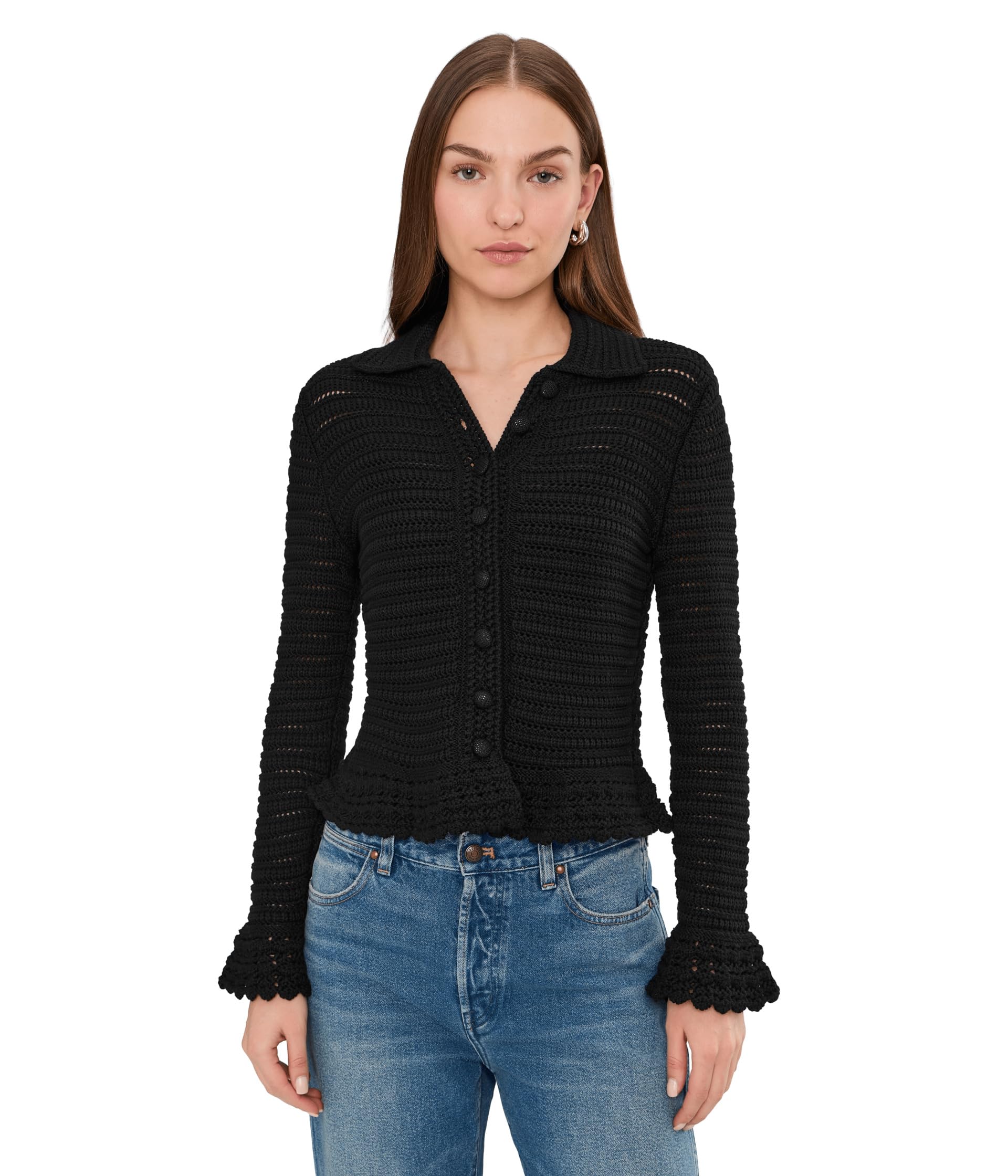 Женский кардиган Pointelle-Knit Peplum