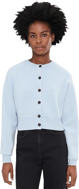 Raglan-Sleeve Cropped Cardigan in Merino Wool