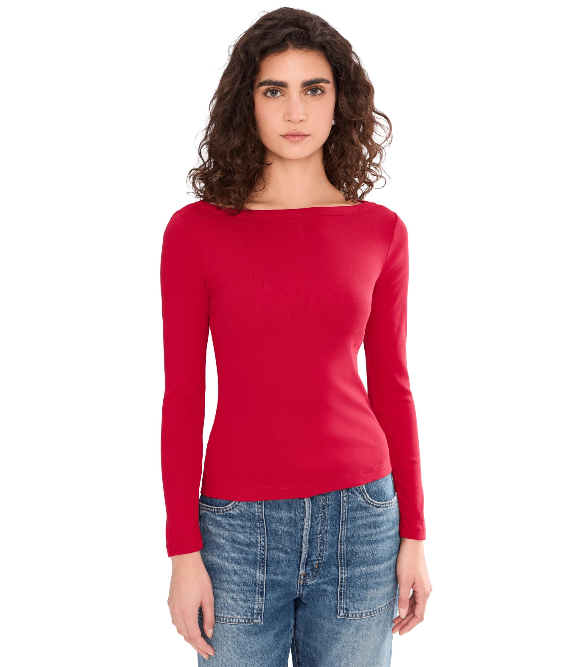 The '90s Boatneck Tee in Compact Cotton