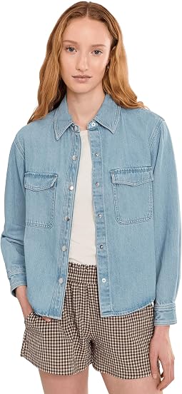 Airy Denim Relaxed Shirt-Jacket