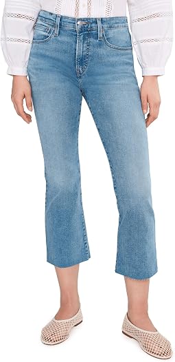 Джинсы The Short Stretch Flare Crop в цвете Coastal Blue