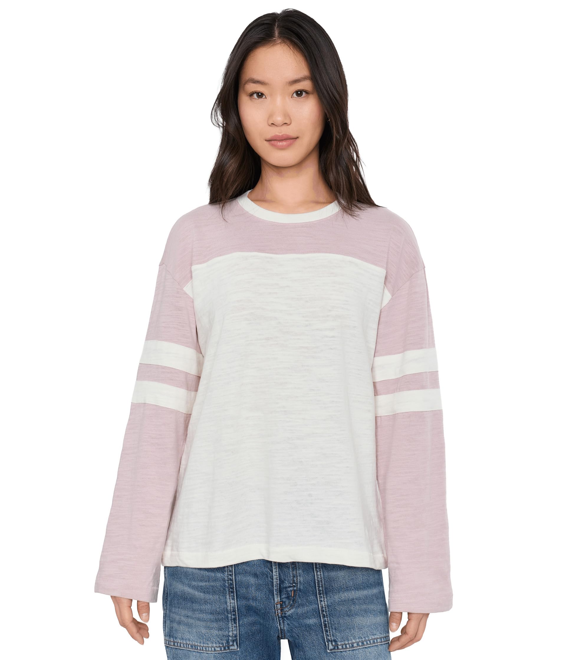 Sunwashed Slub Varsity Long Sleeve Tee