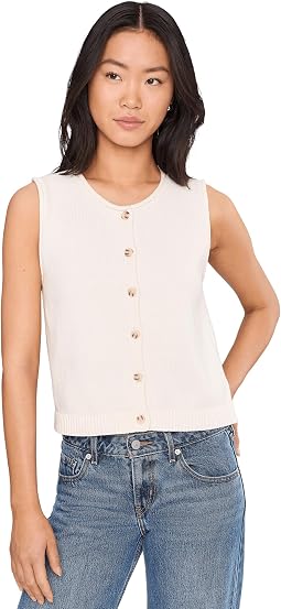 Marianna Rolled Edge Button Front Vest