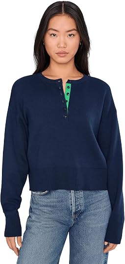Женский джемпер Genevieve Solid Drop Shoulder Henley