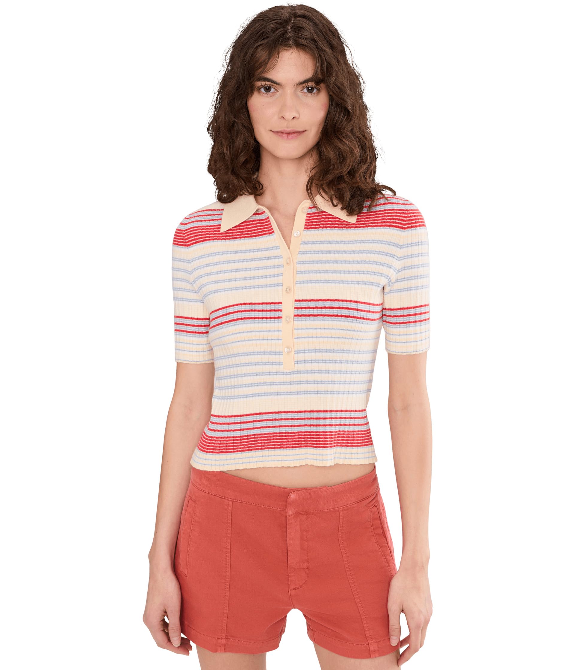 Giselle Textured Stripe Polo