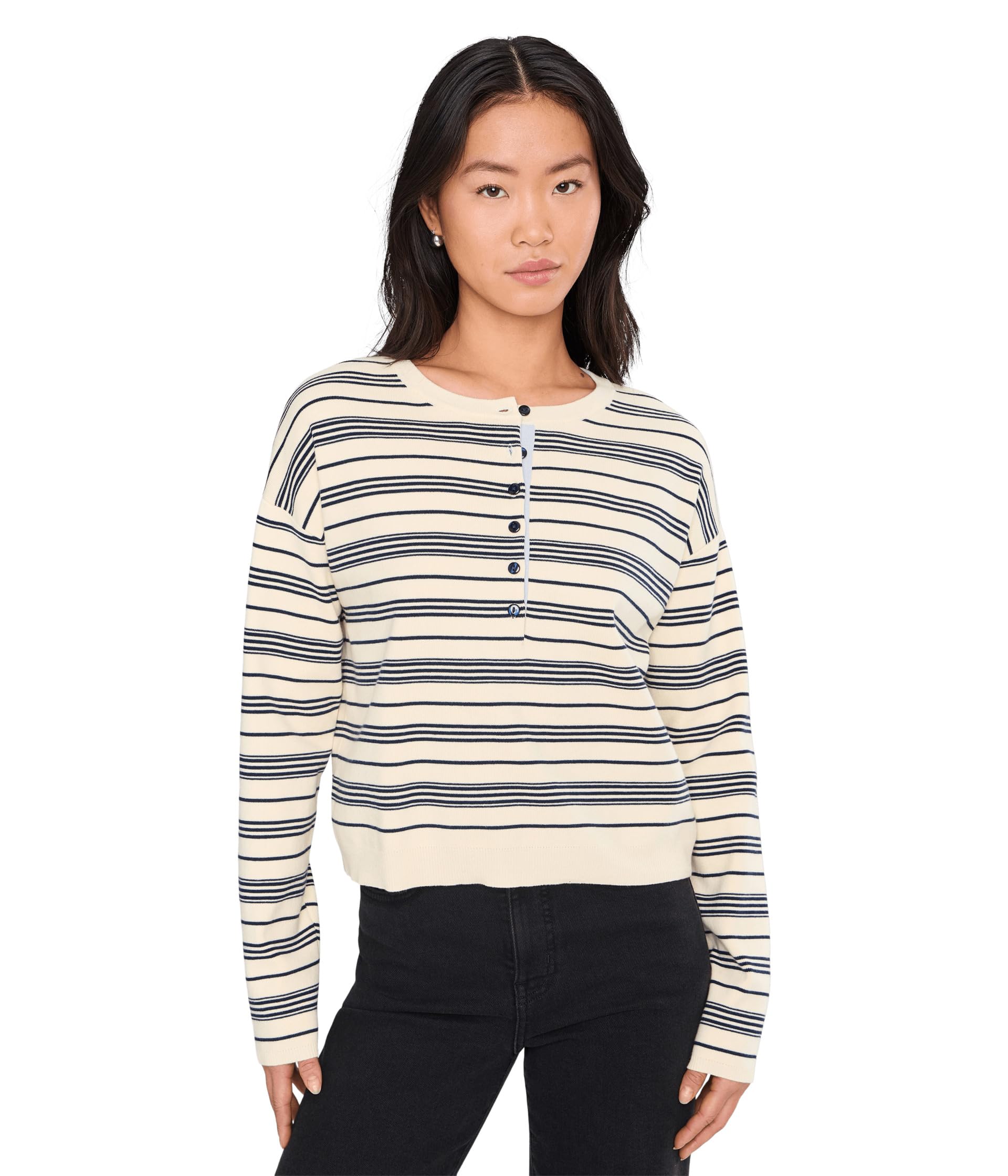 Vivienne Stripe Drop Shoulder Henley