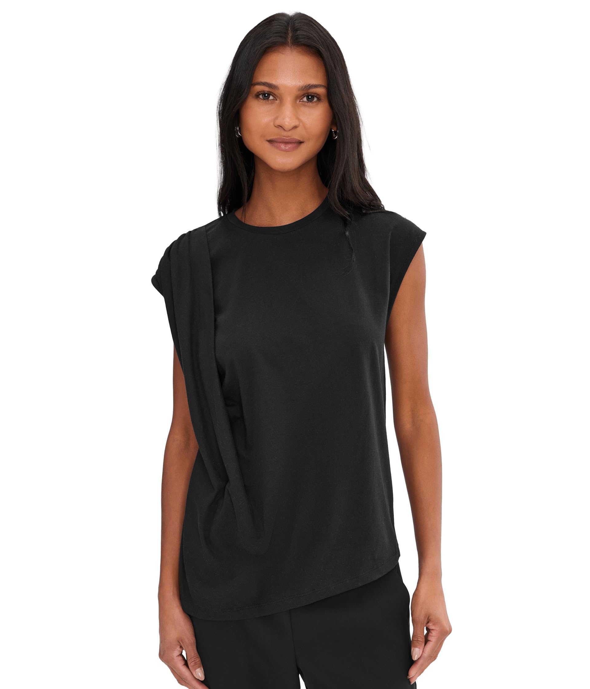 Relaxed Short Sleeve Drape топ Женский