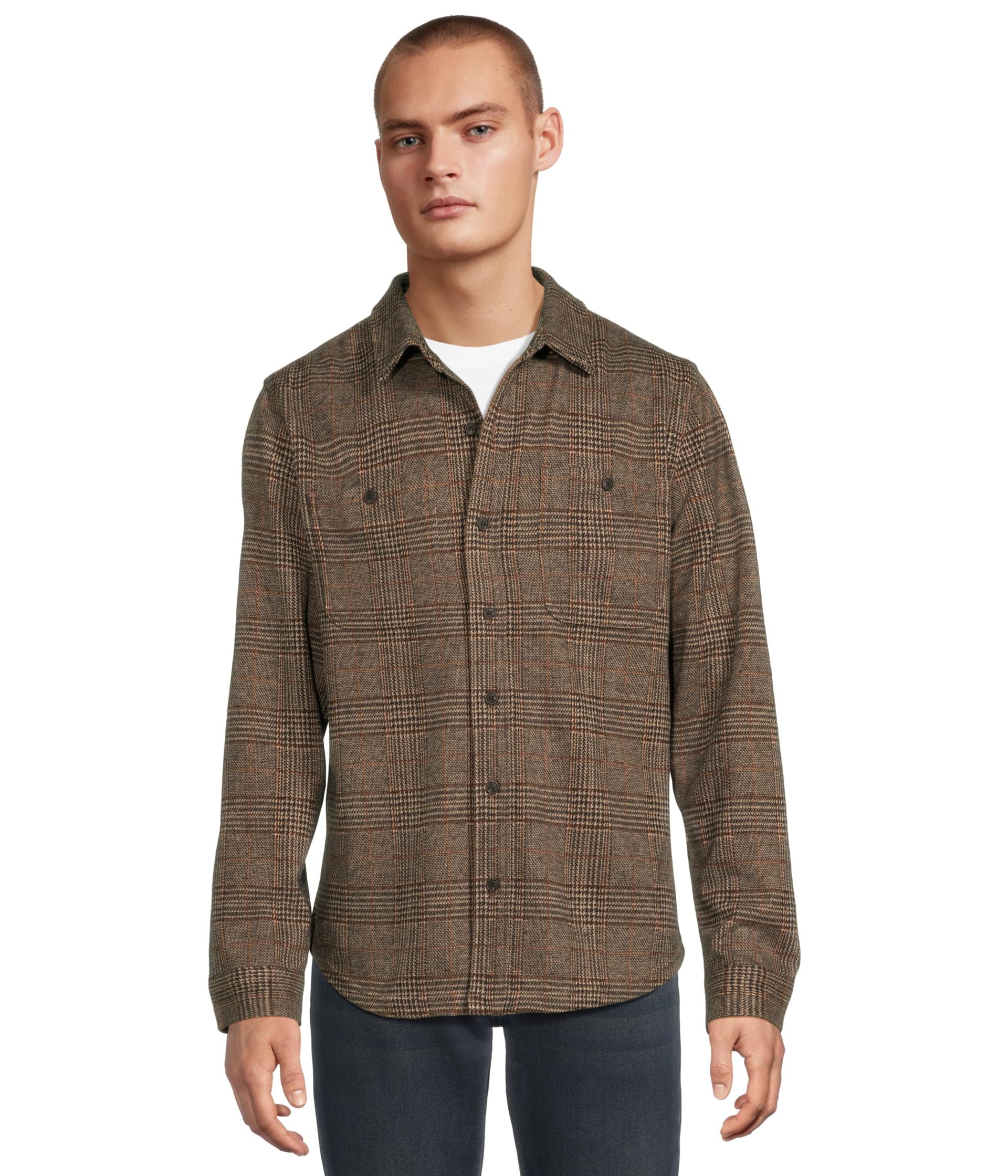 Knit Long Sleeve Button Up Shirt