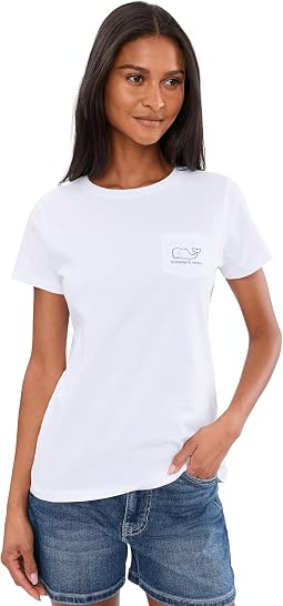 Женская футболка Vintage Whale Short Sleeve Pocket