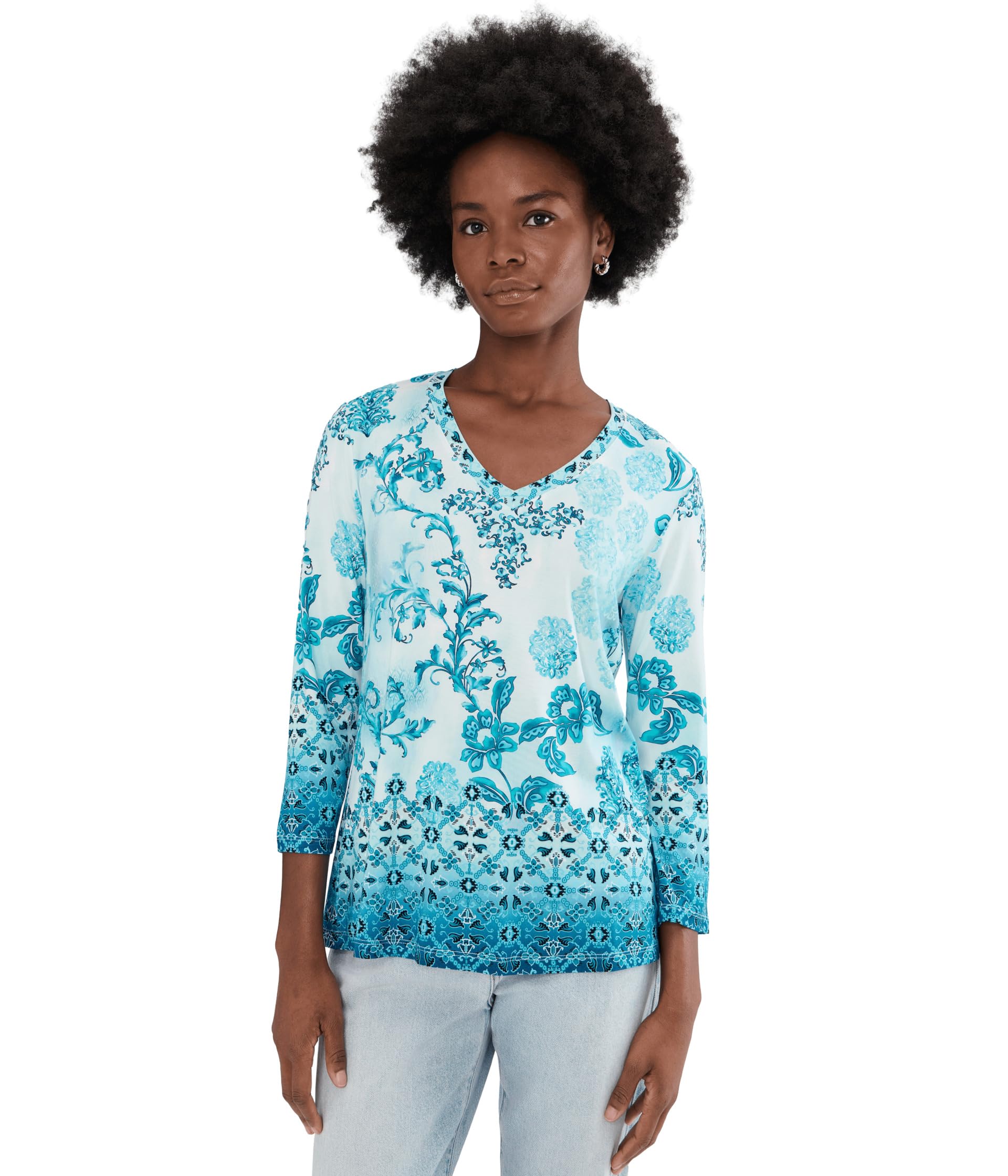 The Janie Favorite 3/4 Sleeve V-Neck Tee - Vittori