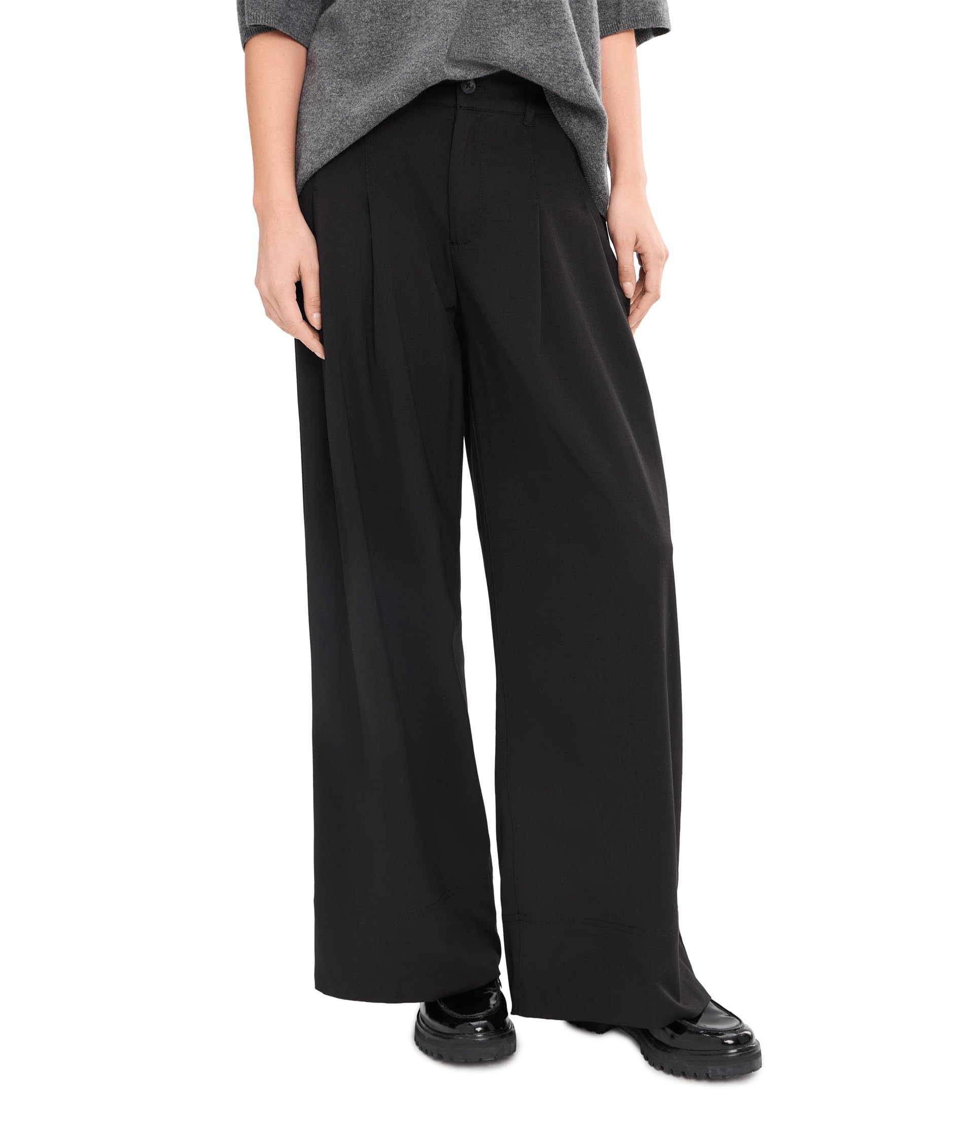 30" High-Rise Pleated Wide Leg Trousers