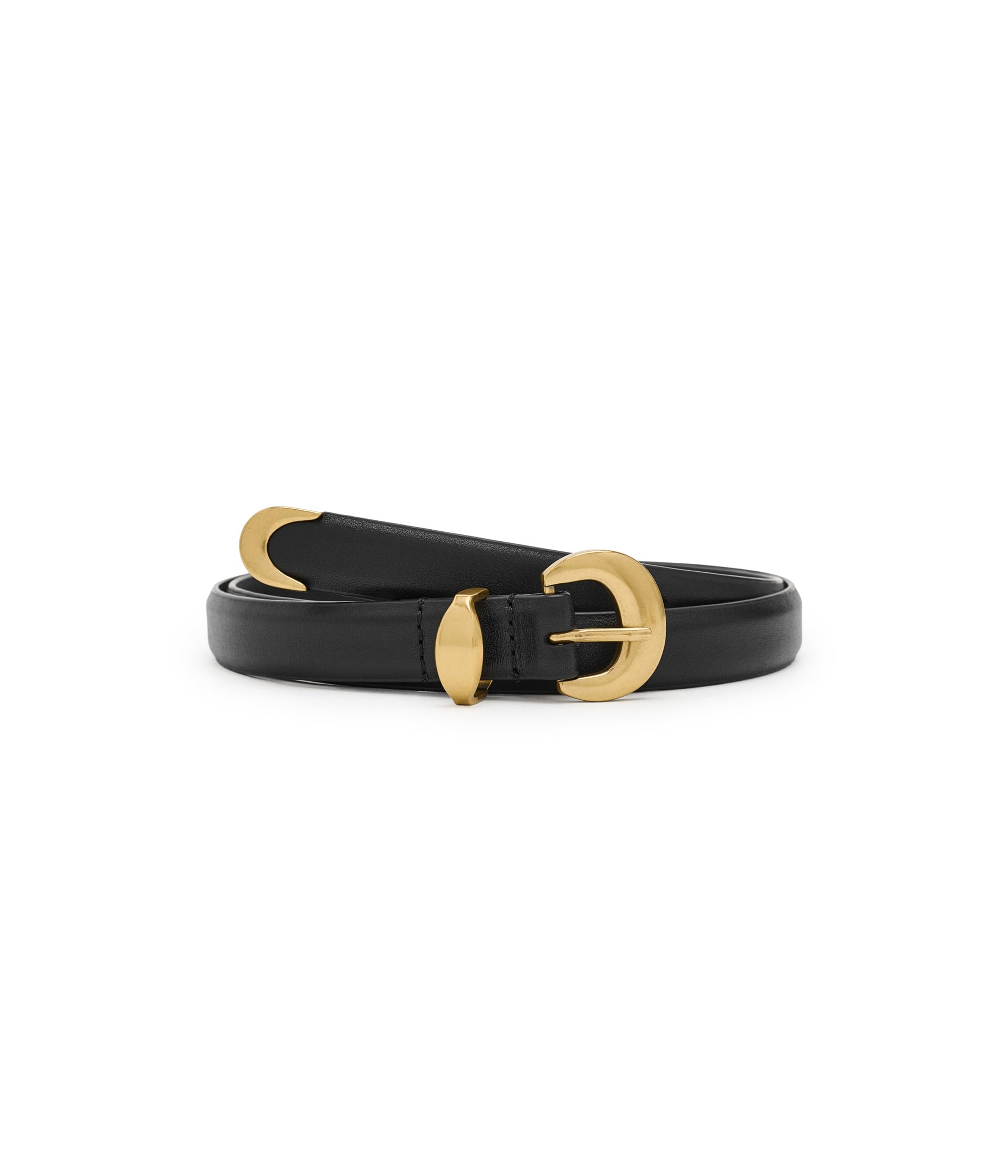 Domed-Buckle Belt in Leather