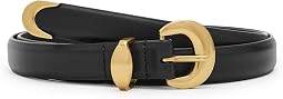 Domed-Buckle Belt in Leather