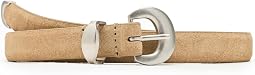 Domed-Buckle Belt in Suede