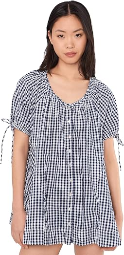 Free People туника в клетку Gingham