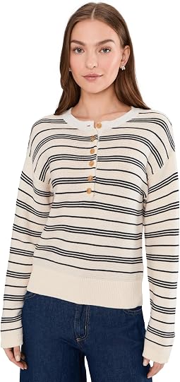 Женский полосатый джемпер Henley