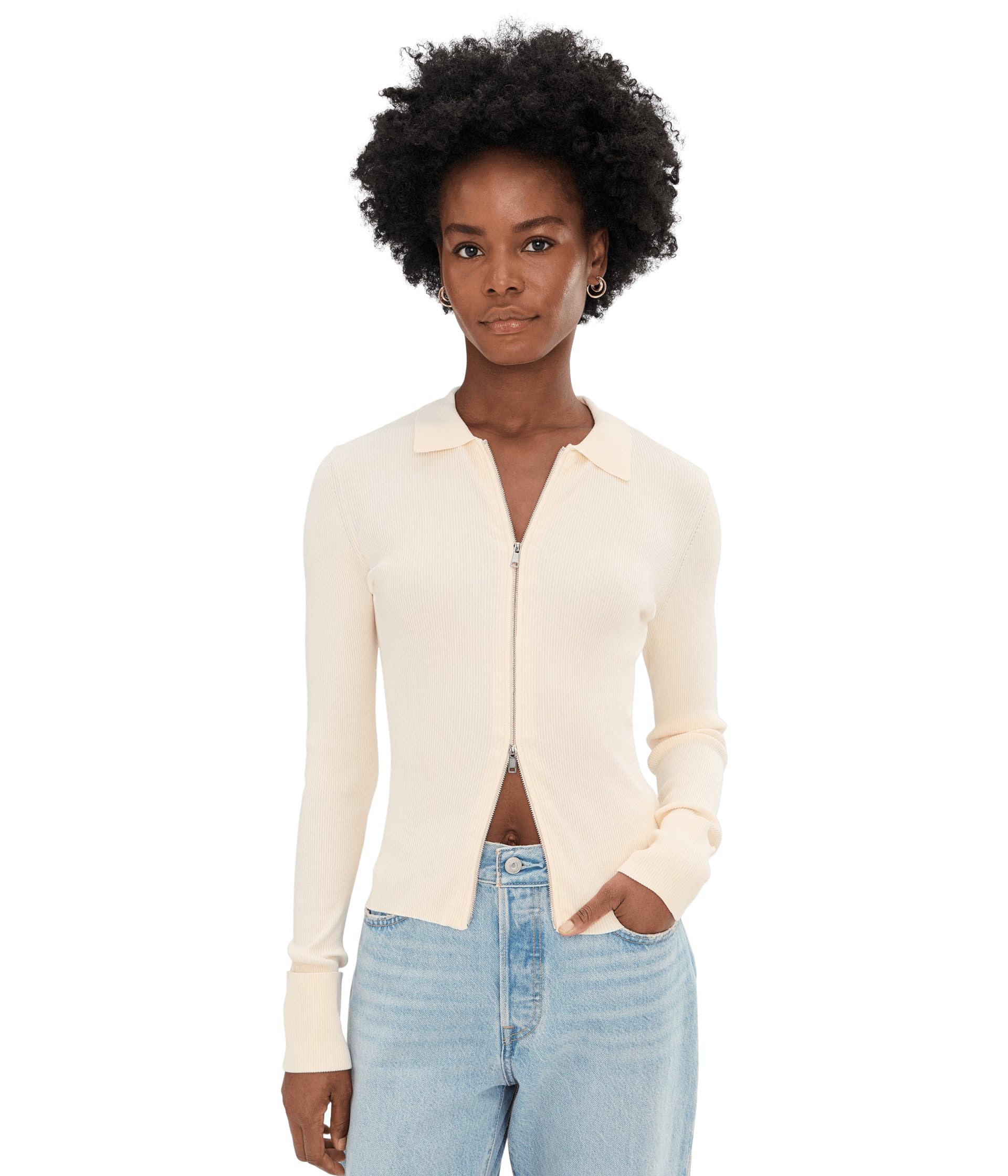 Only Yours Ribbed Zip Sweater