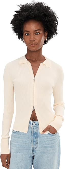 Only Yours Ribbed Zip Sweater