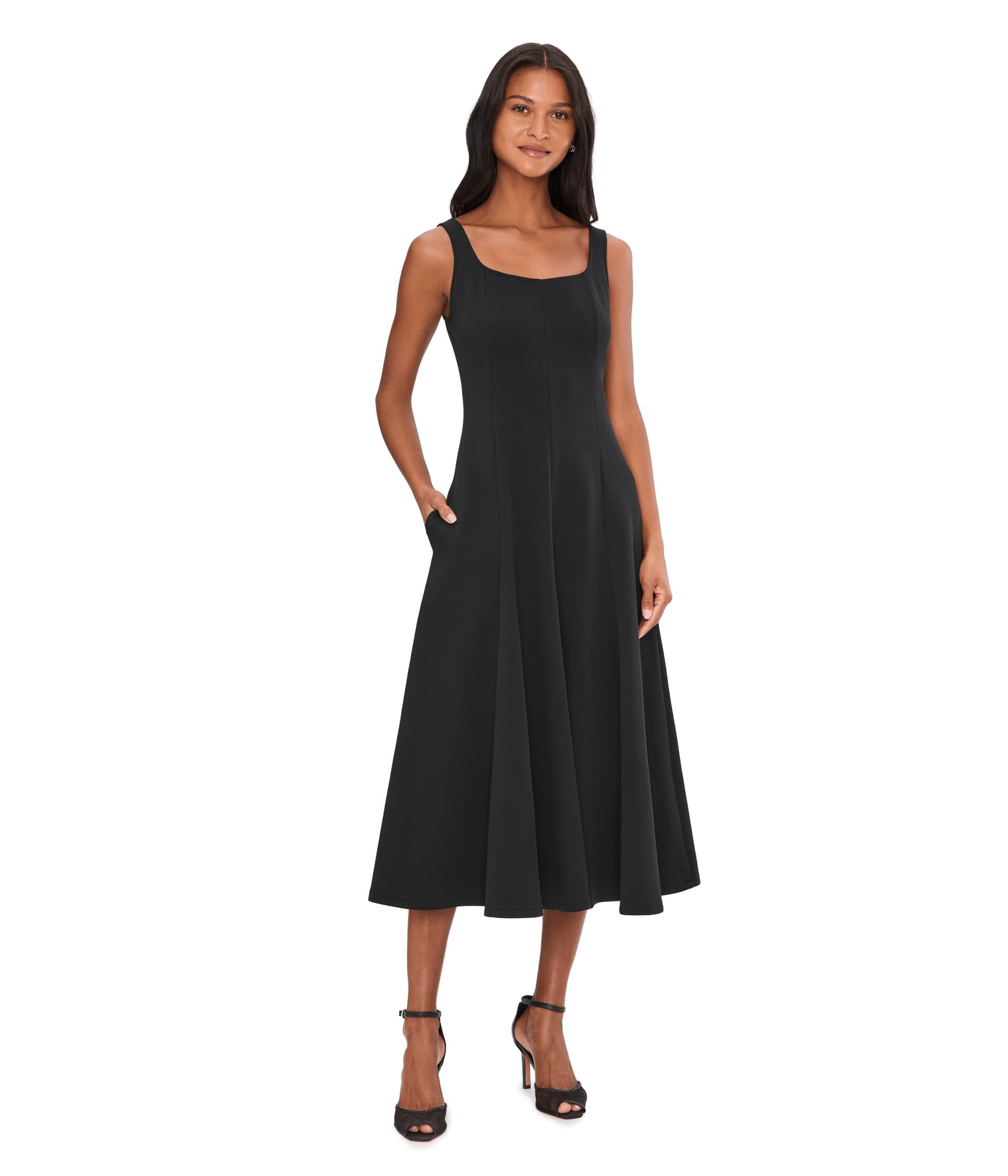 Square Neck Seamed Dress Женское платье