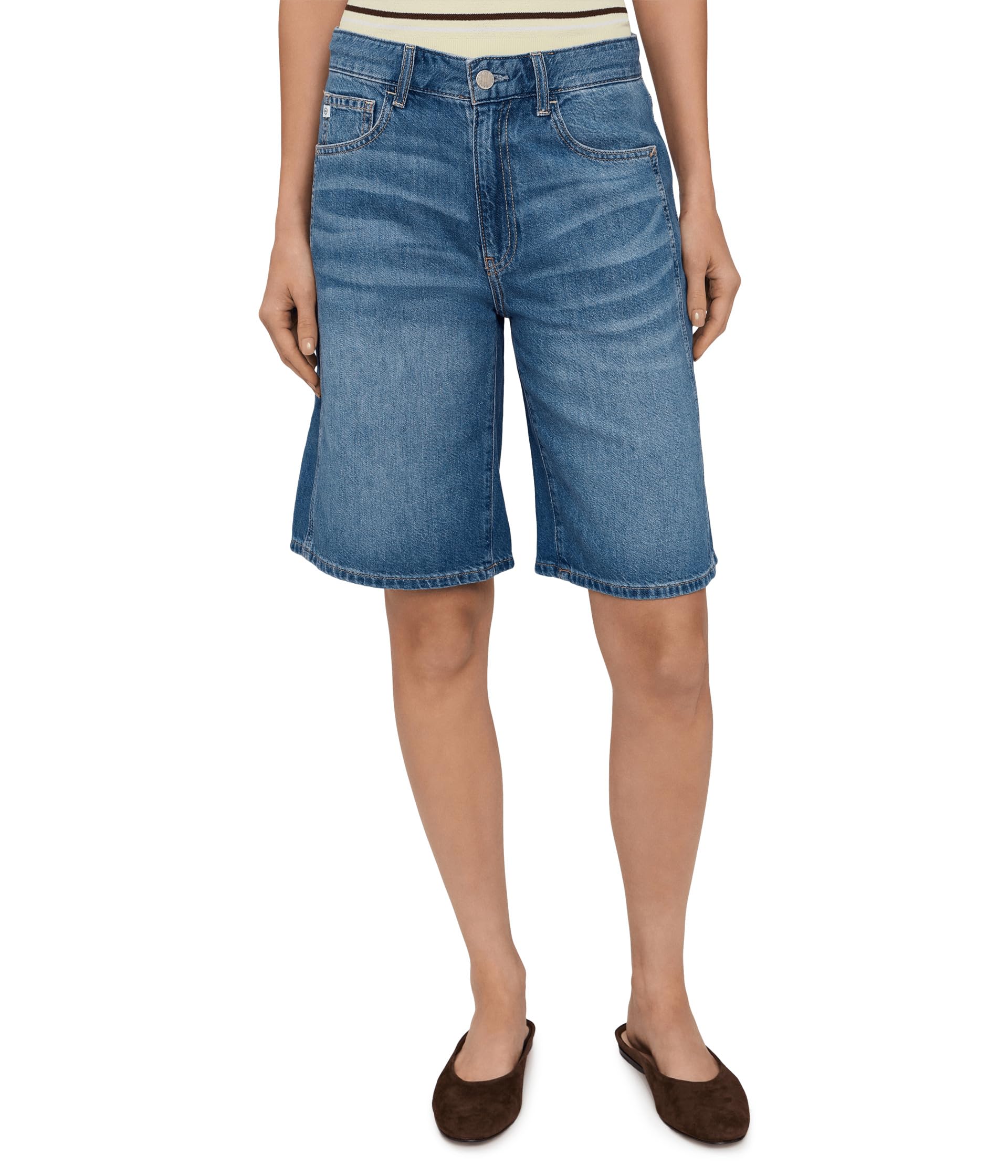 Thalia High-Rise Wide Leg Bermuda in Galaxy